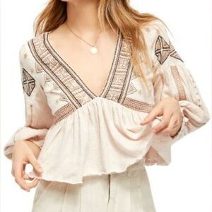 Free People‎ • Embroidered • Boho Aria Top • Size S